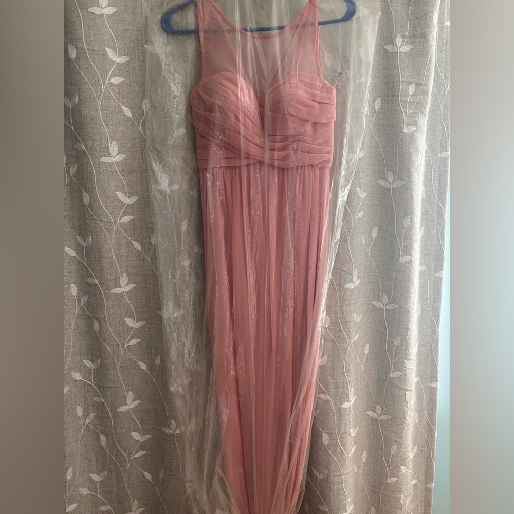 David's Bridal Pink Strapless Wedding Dress